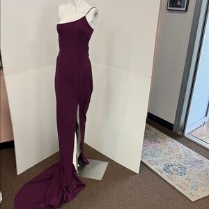 Pia Gladys Perey Chic One-Shoulder Dress in Rich Purple NWT